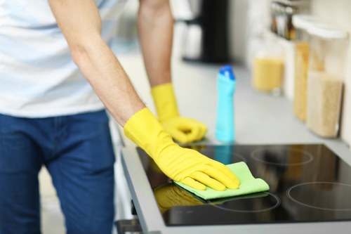 Local carpet cleaners in Battersea treating a family room carpet